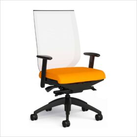 Aria White Mesh Orange Seat For Web