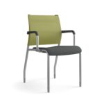 Green Mesh Back and-Gray Fabric Seat Guest Chair