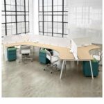 A modern office workspace workstation from Deskmakers.