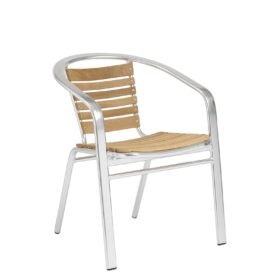 Teak Aluminum Indoor/Outdoor Bistro Chair