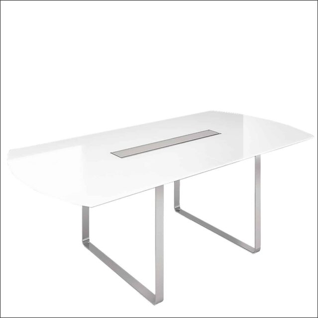 Krug Nuvo Glass Arc shaped Conference Table with O Leg