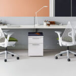 A stylish and functional refurbished Herman Miller workstation for your modern office.