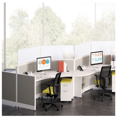 Hon's Accelerate series workstations are a versatile option when planning an office.
