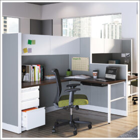 Hon Accelerate cubicles with Flock chair
