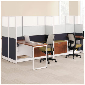 Hon Accelerate Workstations with glass tiles