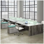 A modern office workspace workstation from Deskmakers.