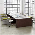 A modern office workspace workstation from Deskmakers.