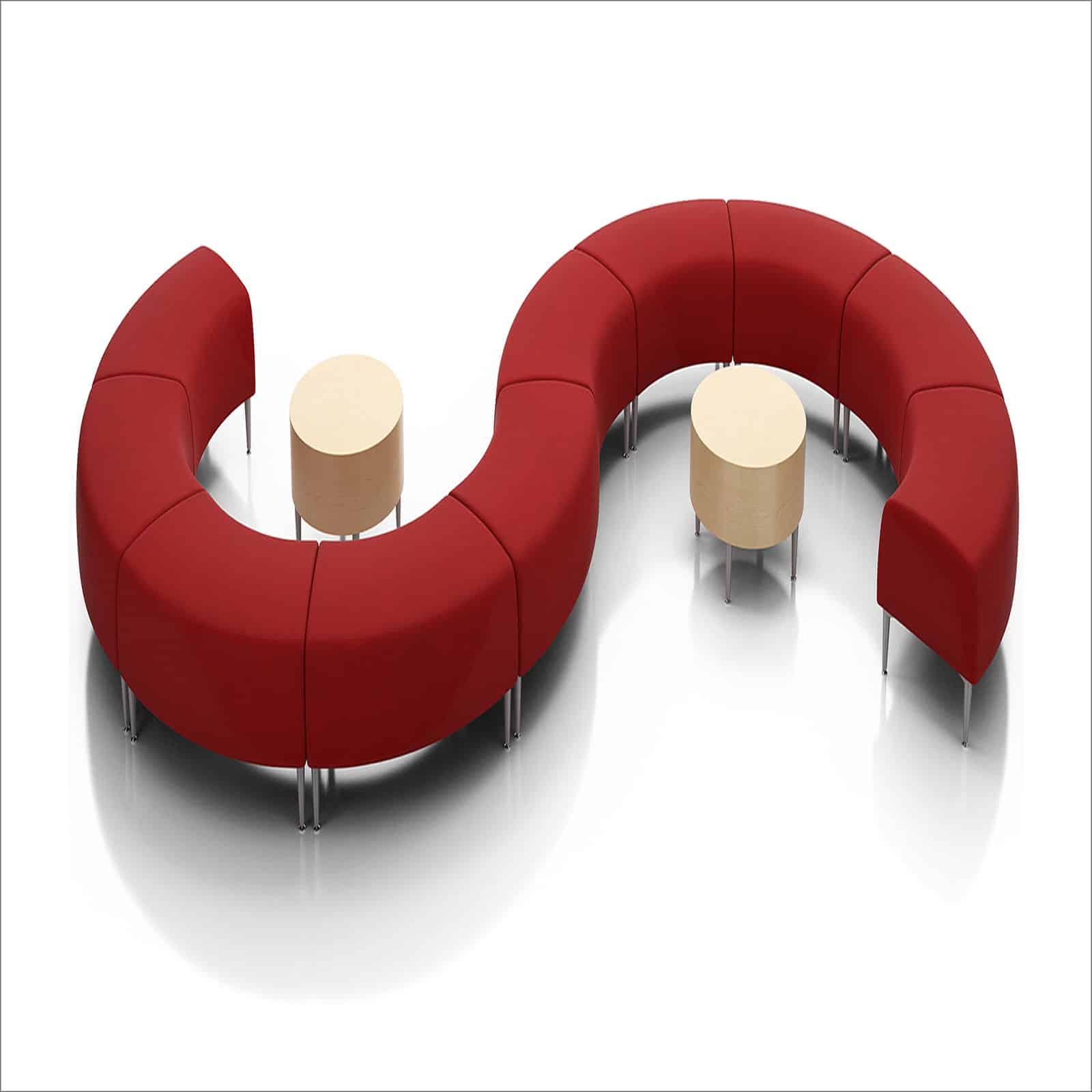 ZOLA Modular Lounge in Red Fabric