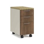 Hon Mobile File With 2 Box Drawers and 1 File Drawer and Fabric Top