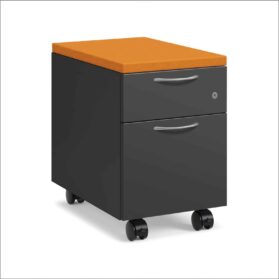 Mobile Pedestal File Orange Fabric