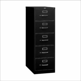 5 Drawer Black Vertical File Cabinet