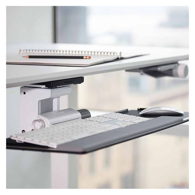 ergonomic adjustable keyboard tray side view