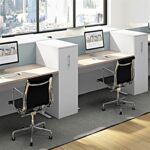 Deskmakers Hover Series benching system in minimalist modern design.