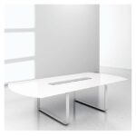 Krug Nuvo Glass Arc shaped Conference Table with O Leg