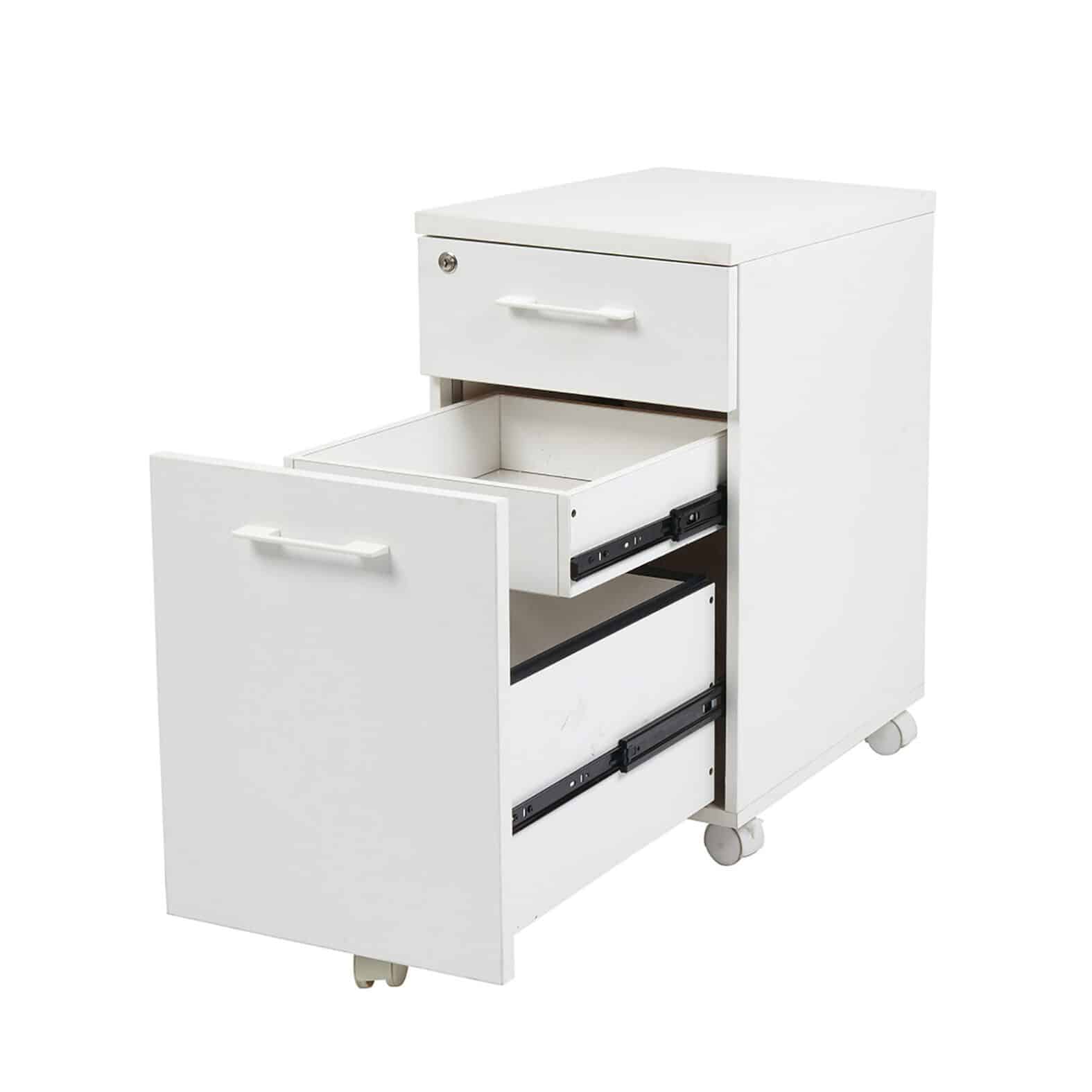 White Laminate Mobile Pedestal File | Trader Boys Office Furniture
