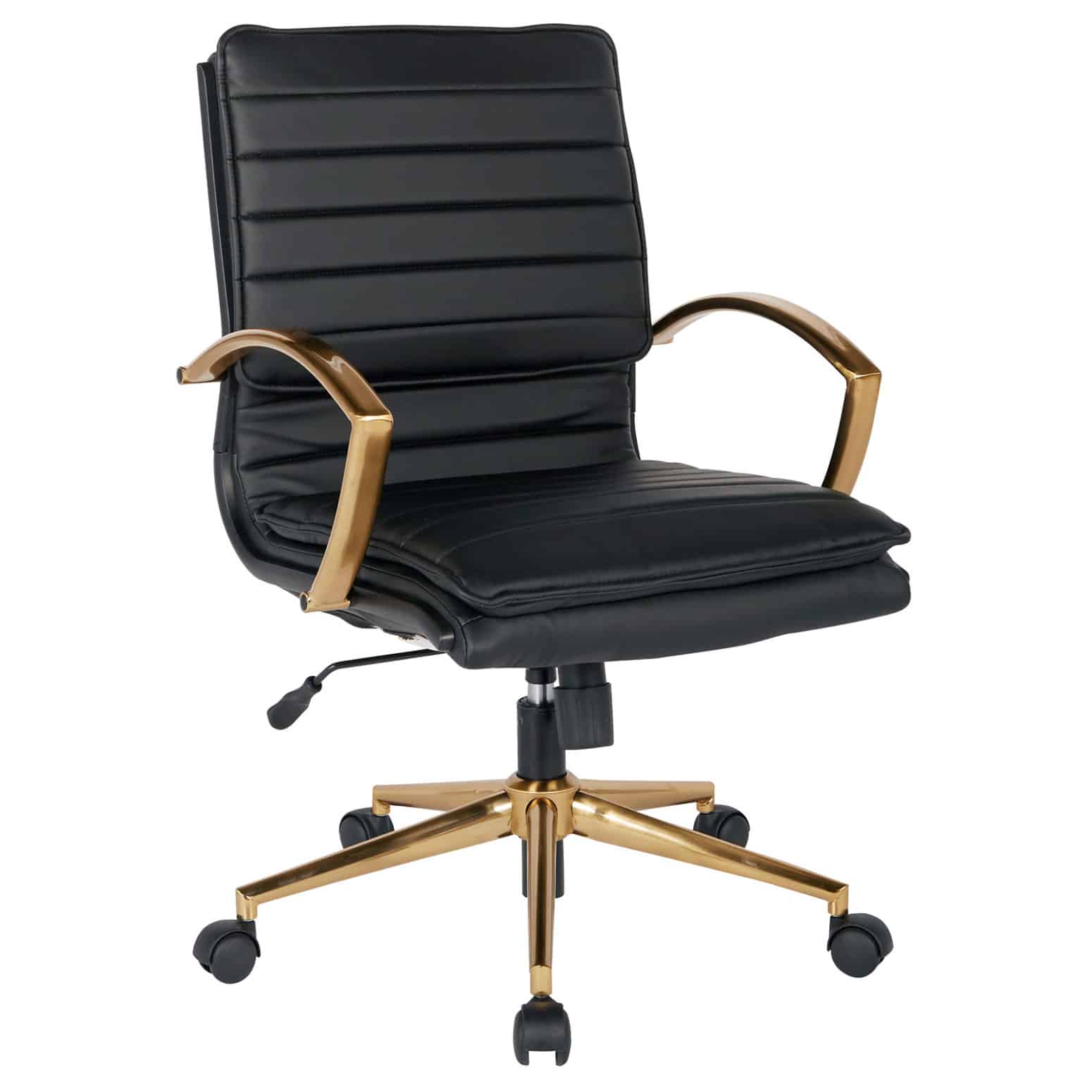 Worksmart Mid Back Black Faux Leather, Office Star Leather Chair