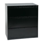 36" Wide 3-Drawer Black Lateral File