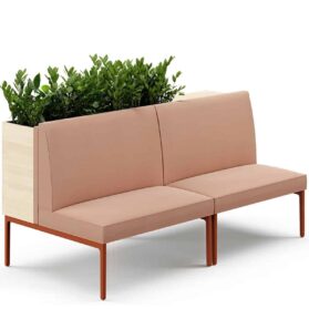 Liven up your workplace with furniture that has attached planter boxes for live plants.